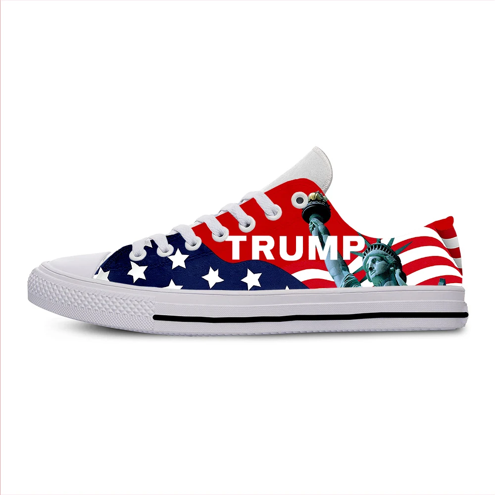

Statue of Liberty USA TRUMP 2020 president Fashion Lightweight Classic Canvas Shoes Men Women Casual Breathable Sneakers