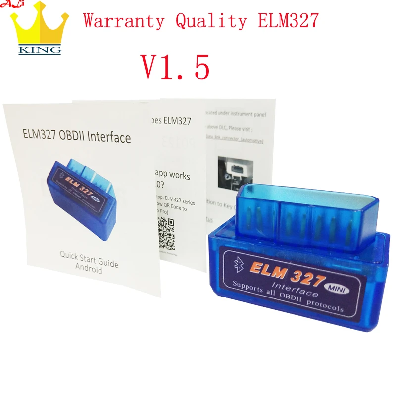 blue V1.5 elm327 Bluetooth мини ELM327 V1.5 OBD сканер elm327 код читателя автомобиля диагностический инструмент - Цвет: blue V1.5 elm327