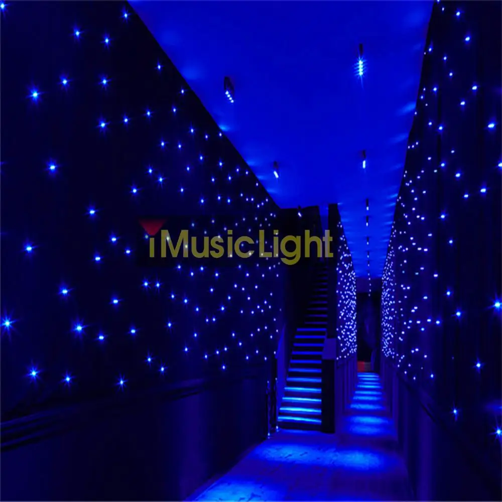 2 шт. светодиодный фон 4 м x 6 DMX512 звезда ткань Tianxin S синий + белый DJ с 1 контроллером |