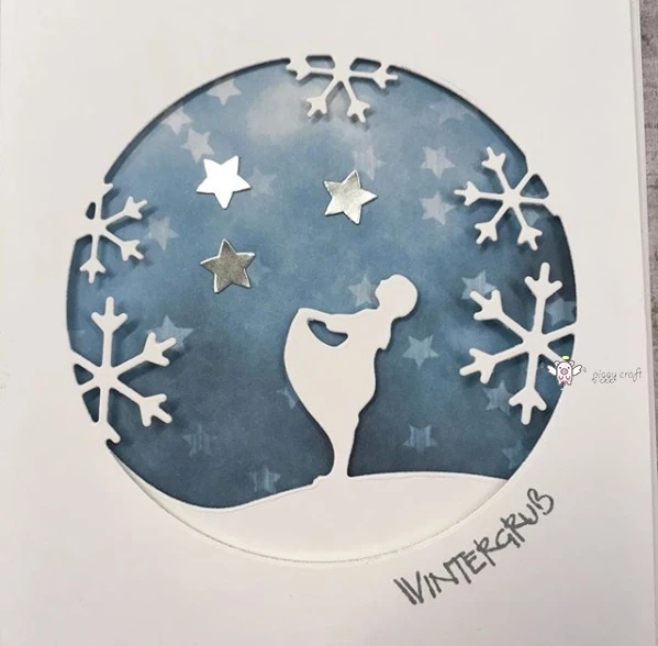 Mmao ремесла металла стали резки плашки Снежинка звезда девушка круг трафарет для