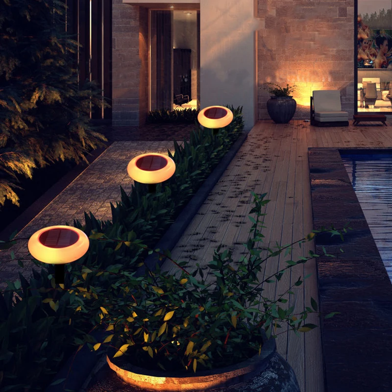 저렴한 2/4/6pcs Solar Garden Lights 8led Colorful Gradient Solr Led Lamps Pathway Outdoor Waterproof Luses De Patio Solares Lawn Lights