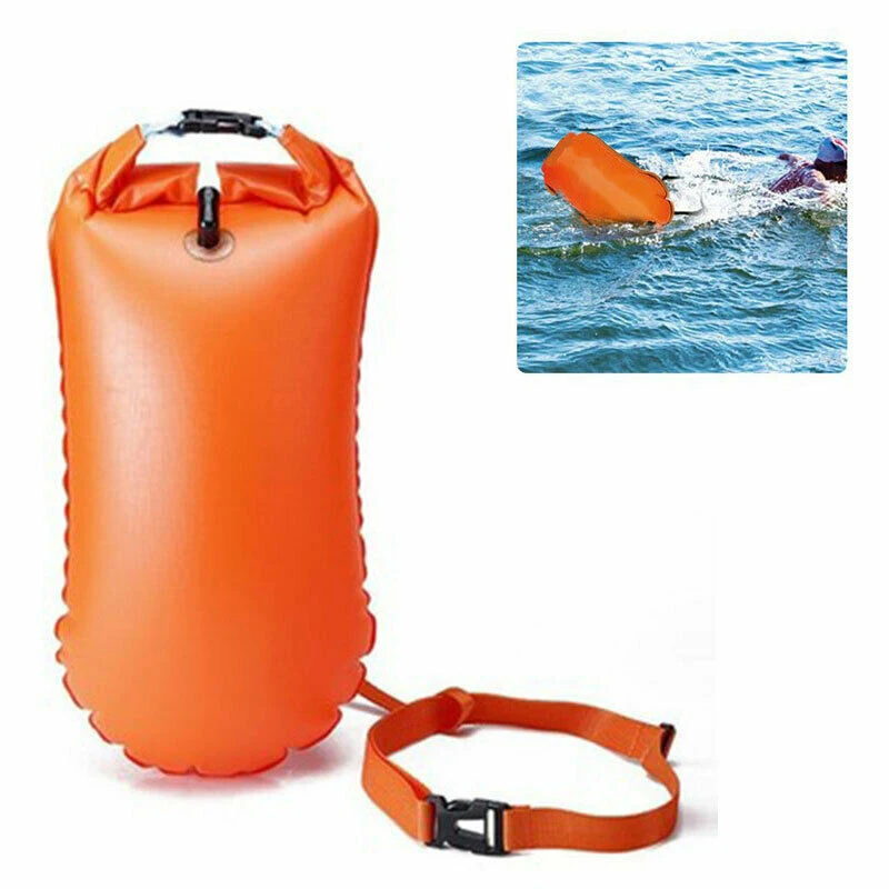 

Open Water Swim Buoy Ultralight Safety Float Swiming Bag For Swimmers Triathletes Snorkelers Surfers Waterproof Bags (Orange)