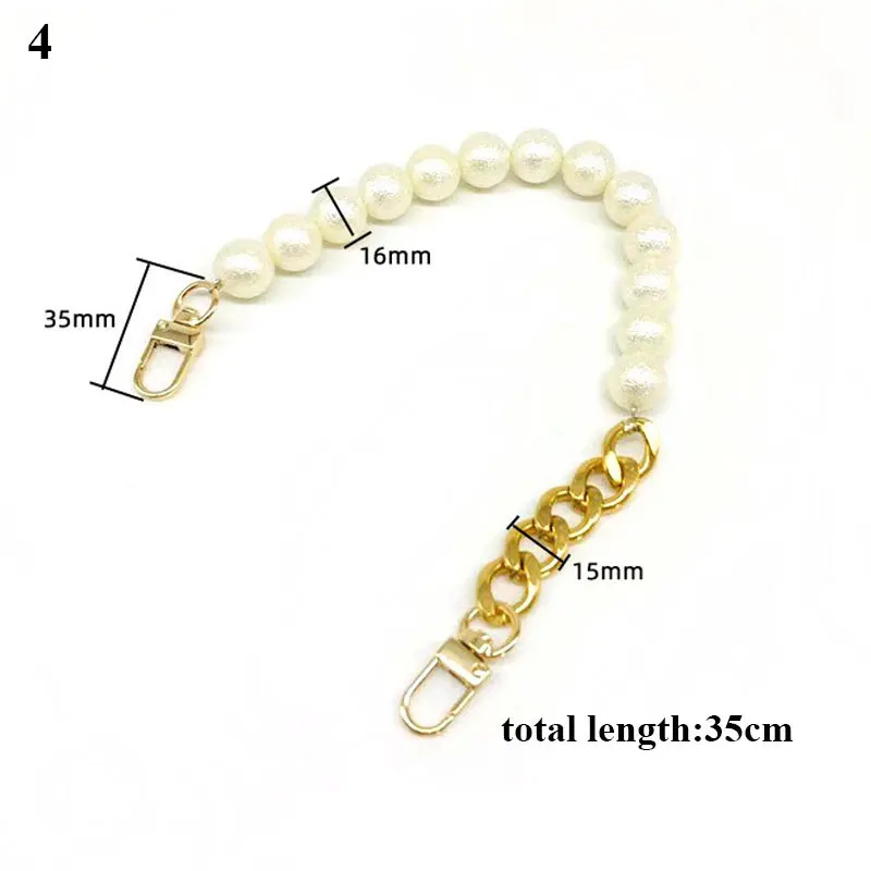 New Brand Pearl Strap For Bags Handbag Accessories Purse Belt Handles Cute Bead Chain Tote Women Parts Gold Clasp Beautiful