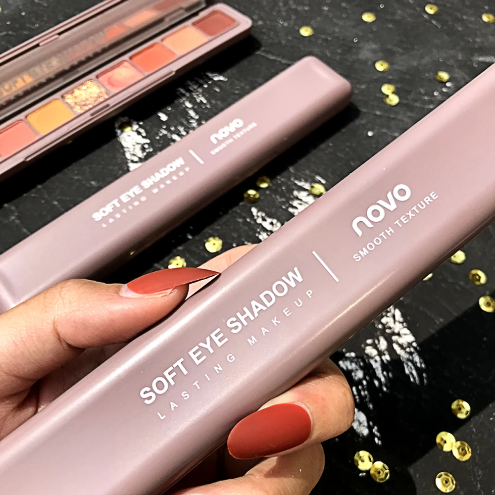 Novo 9 цветов блестящие тени для макияжа Палитра теней век пигментов мерцающие