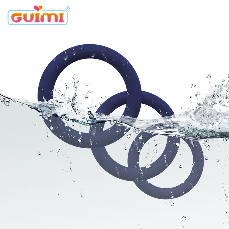 GUIMI 3 шт./компл. прочный силиконовый пенис кольцо для взрослых Для мужчин задержки