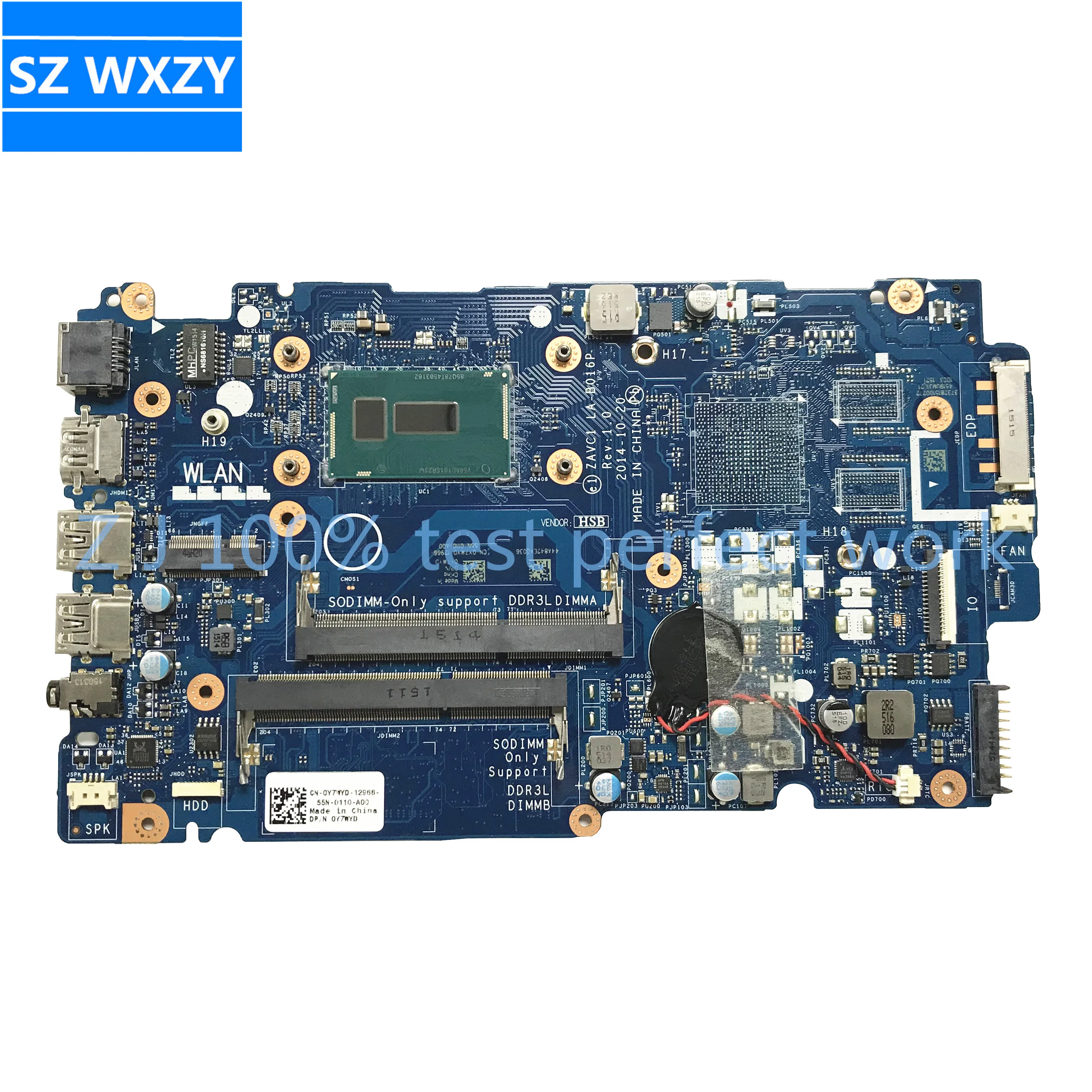 Для Dell Inspiron 15 5548 ноутбук материнская плата DDR3L с i7-5500U ZAVC1 LA-B016P CN-0Y7WYD 0Y7WYD Y7WYD 100%