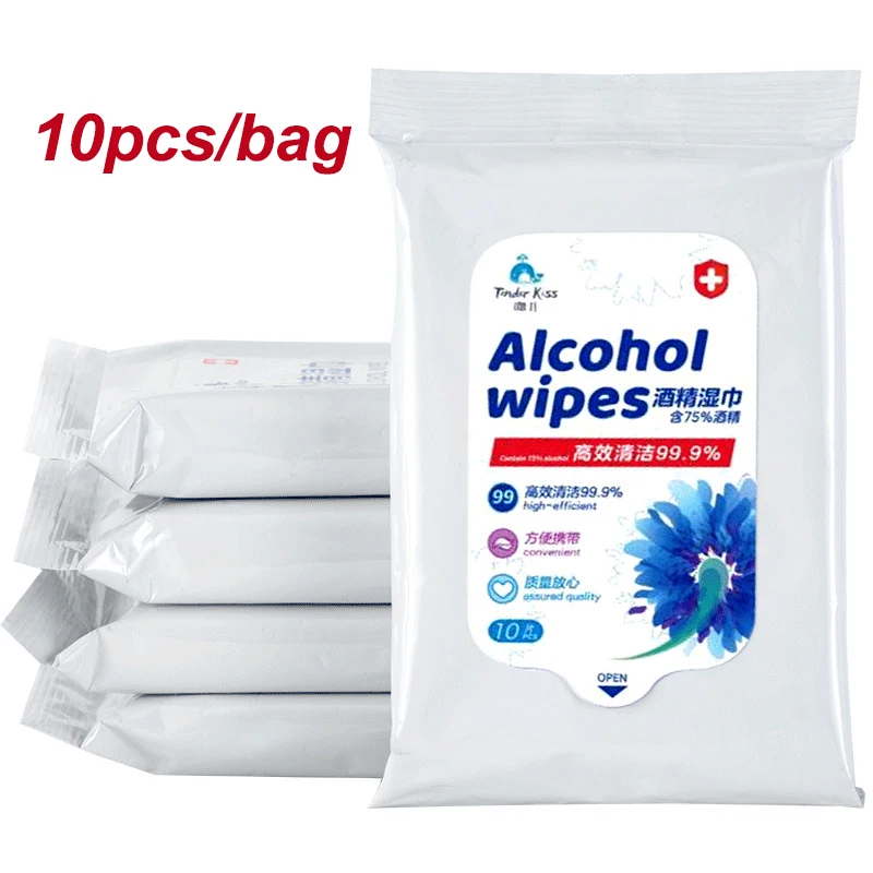 

2/5Bags Disposable Alcohol Wet Wipes 75% Disinfectant Portable Cleaning Sterilization Antibaterial Wipes Replace Hand Sanitizer