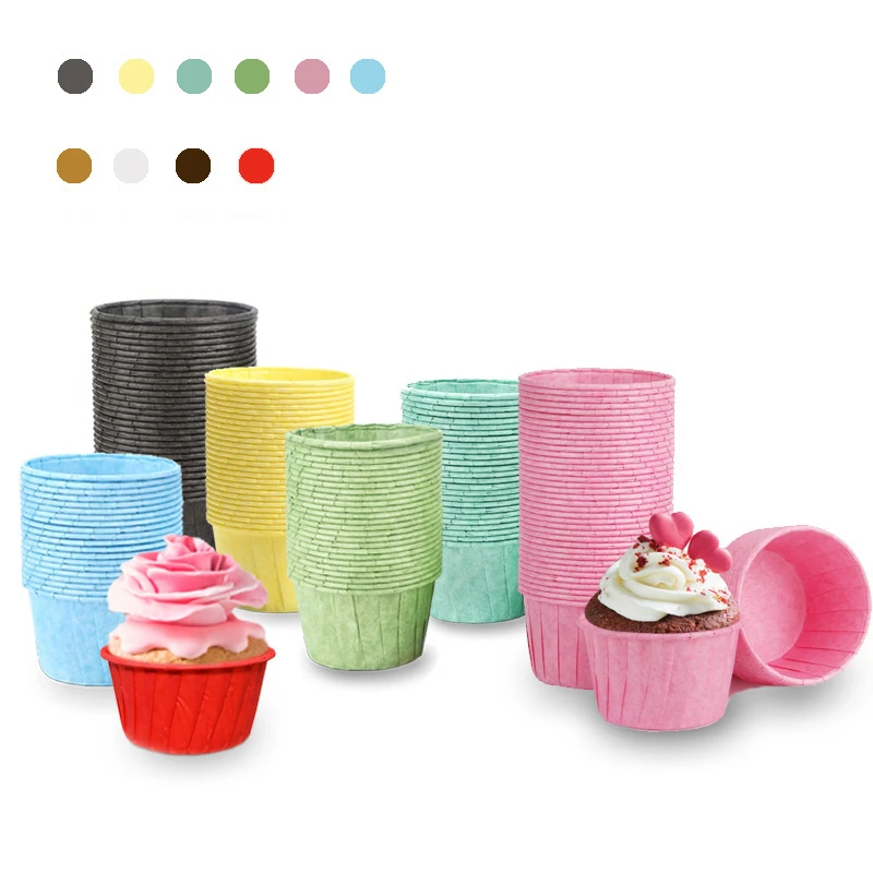 

50 Pcs Cupcake Paper Cups Wrapper Wedding Cake Mold Muffin Cupcake Liners Baking Cup Set Bakery Party Supplies Gold