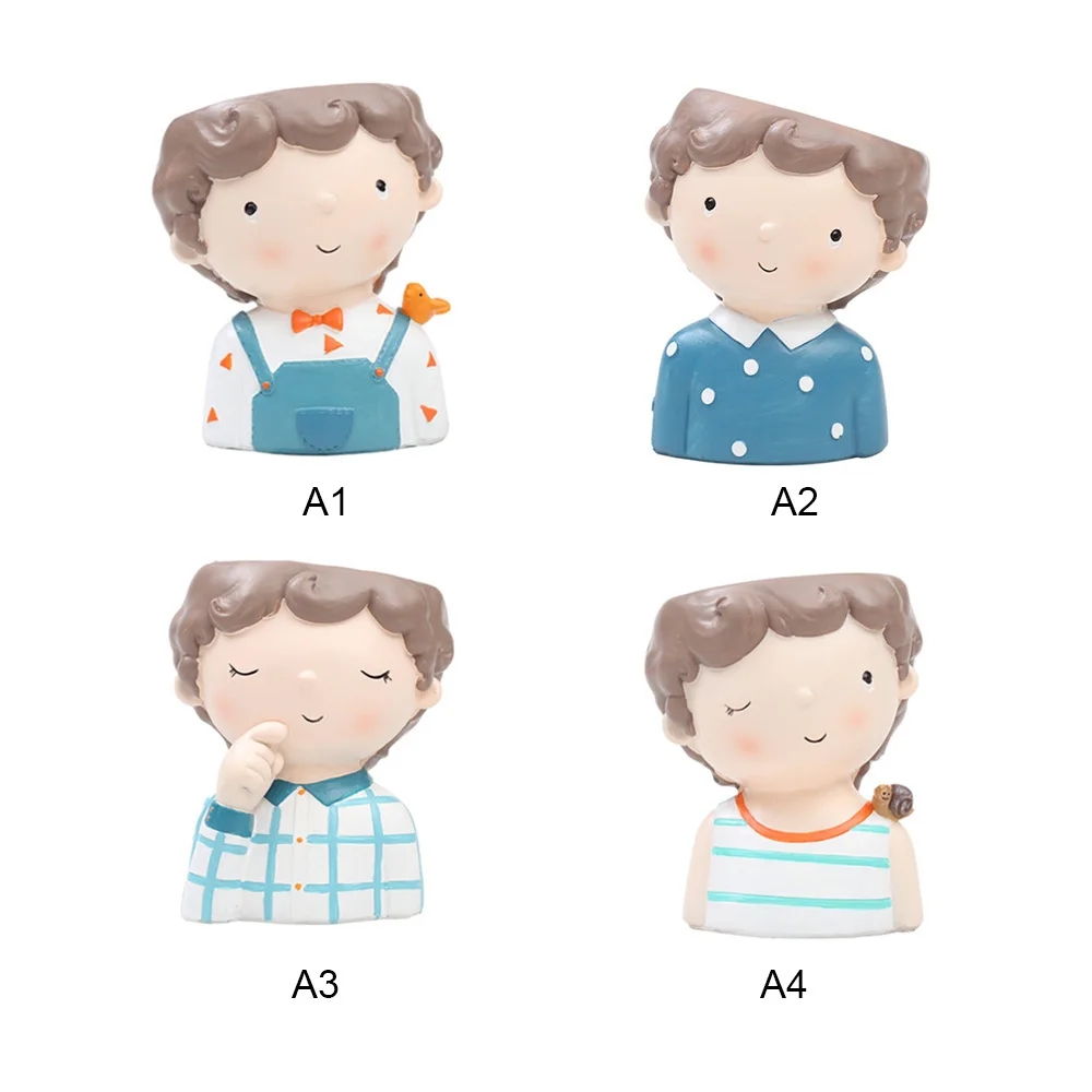 

Boys and Girl Design Flower Home Garden Home Decoration Planter Pot Cute Flowerpot Planter Desktop Vase Home Office Bonsai Pot