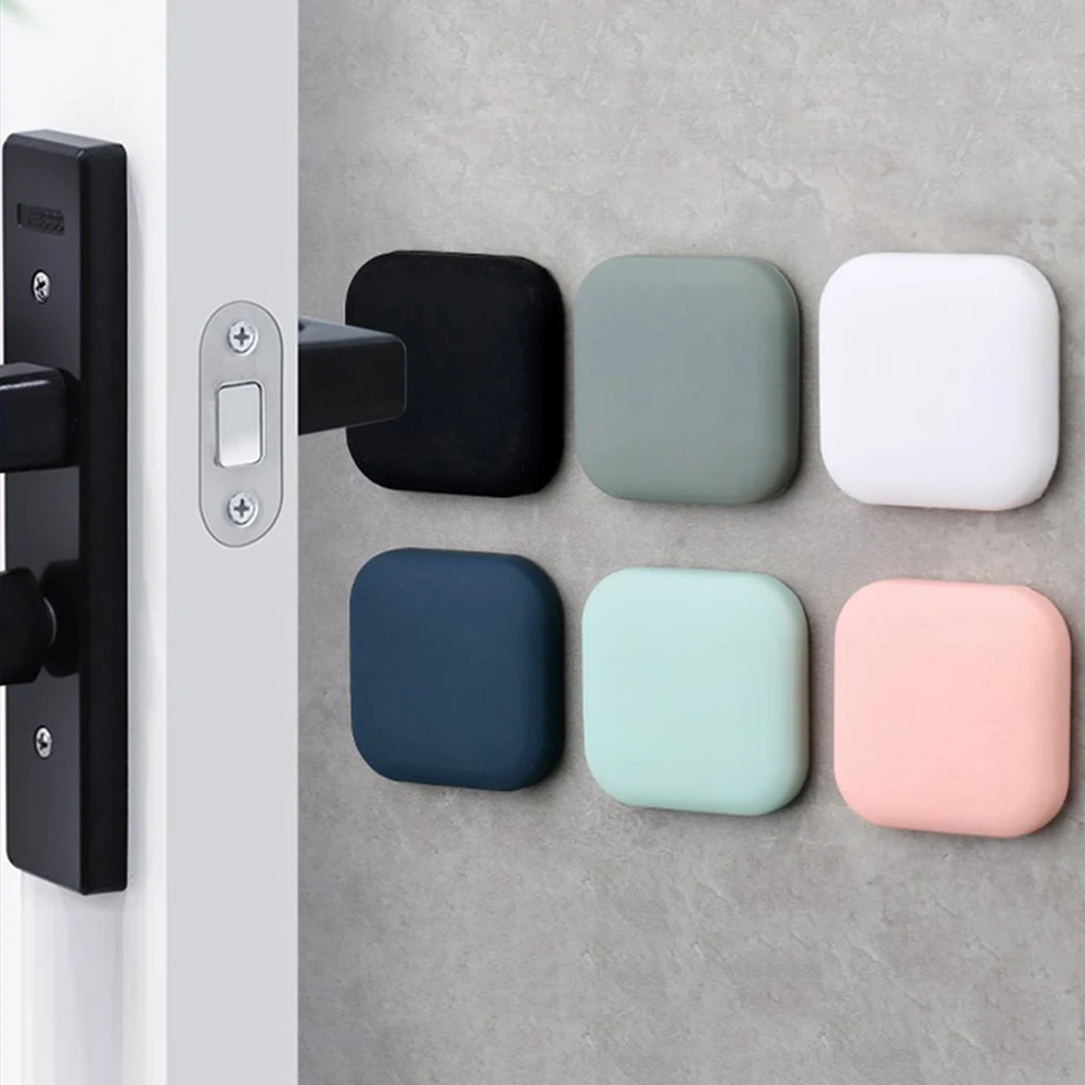 1PC Silicone Door Stopper Door Stopper Wall Protector Door Self Adhesive  Round/Square  Mute Doorstop Furniture Anti-crash Pad
