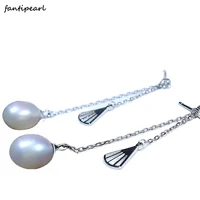 natural color freshwater pearl earrings s925 silver accessories can be detached and worn b is a multi wear fashion earring