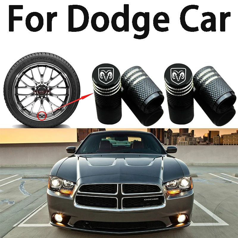 

Car Styling Tire Stem Air Valve Caps Logo For Dodge Challenger RAM 1500 Charger Avenger Caliber Dart Nitro Exterior Modification