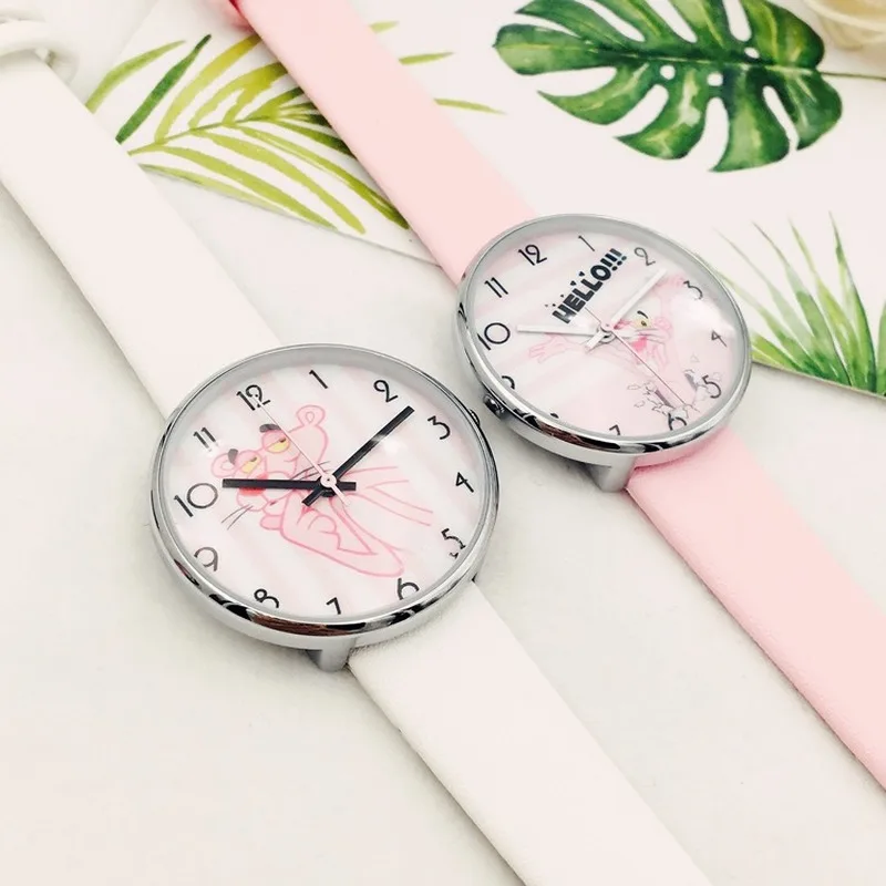 Высококачественные модные повседневные часы для девочек детские милые розовые
