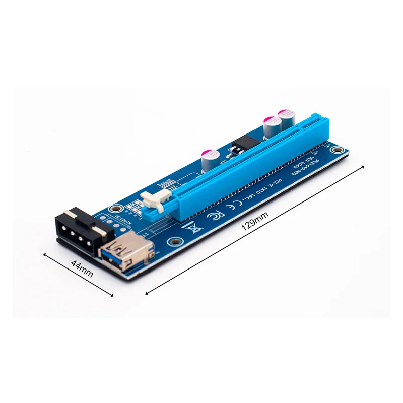 райзер для видеокарты pci e 16x майнинга 4 pin 6 шт. Райзер Ver006 60 см Usb 3 0 Райзер-карта Pci