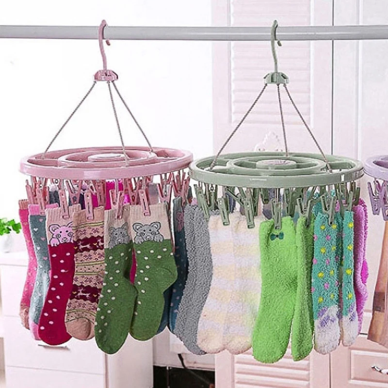 12/24 зажим круглая пластиковая подвесная сушилка для белья многофункциональная