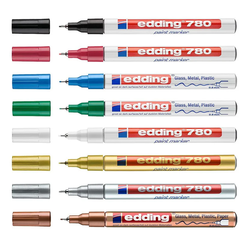 0.8mm Fine Point Colored Oil Paint Pen Drawing On Anything Metallic Pen Art Supplies Stationery