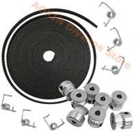 5m gt2 timing belt 6mm wide8pcs 20 teeth 5mm bore pulley wheel6pcs tensioner spring with allen wrench for 3d printer cnc