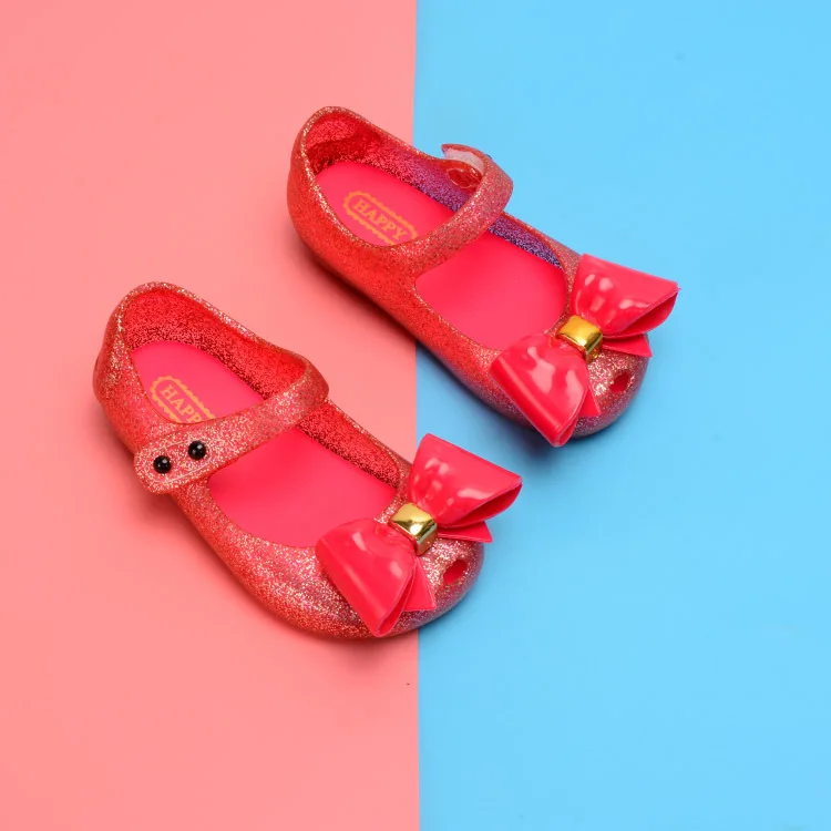 Мини сандалии Melissa Jelly Вечерние туфли для танцев Сандалии с бантом принцессы