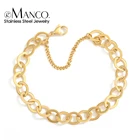 EManco новый браслет-цепочка ручной работы из нержавеющей стали с золотым покрытием модные ювелирные изделия для женщин и мужчин для свадьбы дня рождения