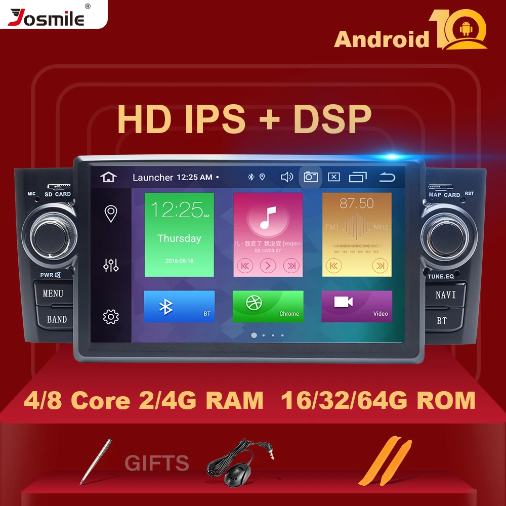 IPS DSP 8 ядер 4 Гб Авторадио 1 Din Android 10 автомобильный DVD плеер стерео для Fiat/Linea/Punto evo 2012