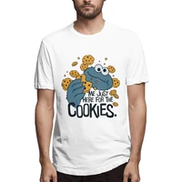 cookie monster me just here for the cookies men casual tee shirt short sleeve crewneck t shirt cotton birthday gift clothing