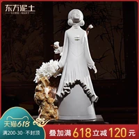 the east mud spring breeze dance dehua porcelain sculpture art ceramic beauty character furnishing articles by hand