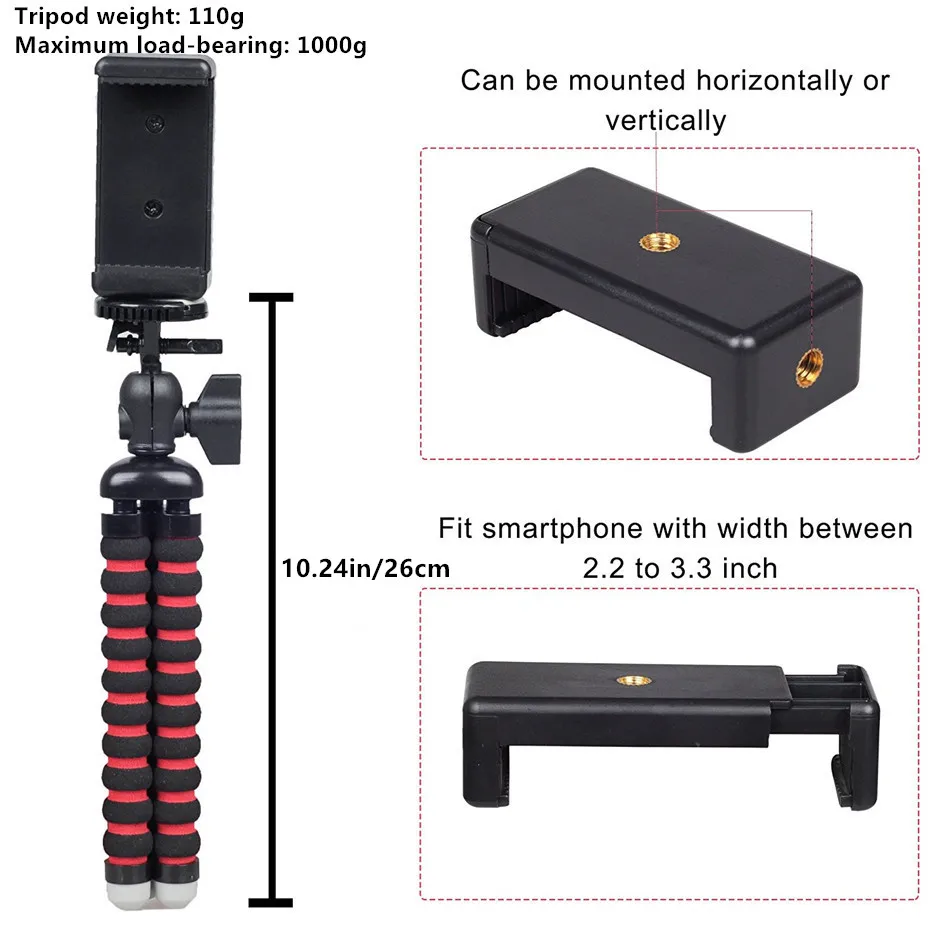 Гибкий Средний Осьминог Губка Штатив для iphone Samsung Xiaomi Мобильный телефон Экшн