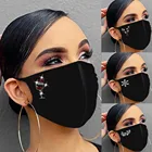 1 шт Черная маска для лица многоразовый моющийся Ткань хлопковая Футболка с изображением маски с принтом рта шапки модные забавные дизайнерские несколько маска Femme