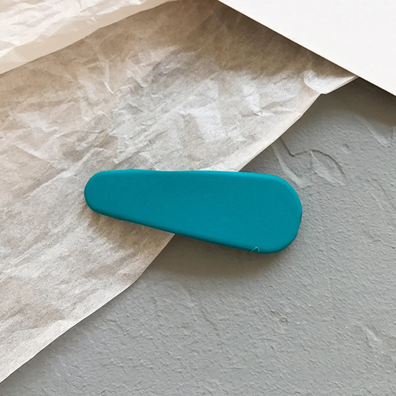 Озерный синий 1 шт., матовые мини-заколки для волос ярких цветов, заколки для волос, форма капли, заколка, девушка шпилька, заколки для волос, милые аксессуары для волос - Цвет: Озерный синий
