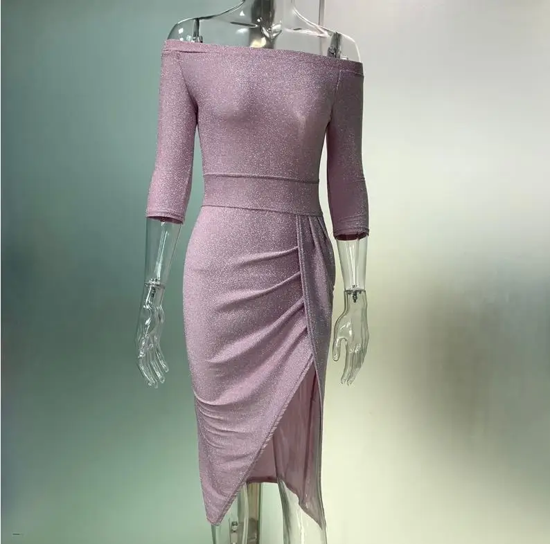 Женское вечернее платье-карандаш облегающее платье с открытыми плечами и