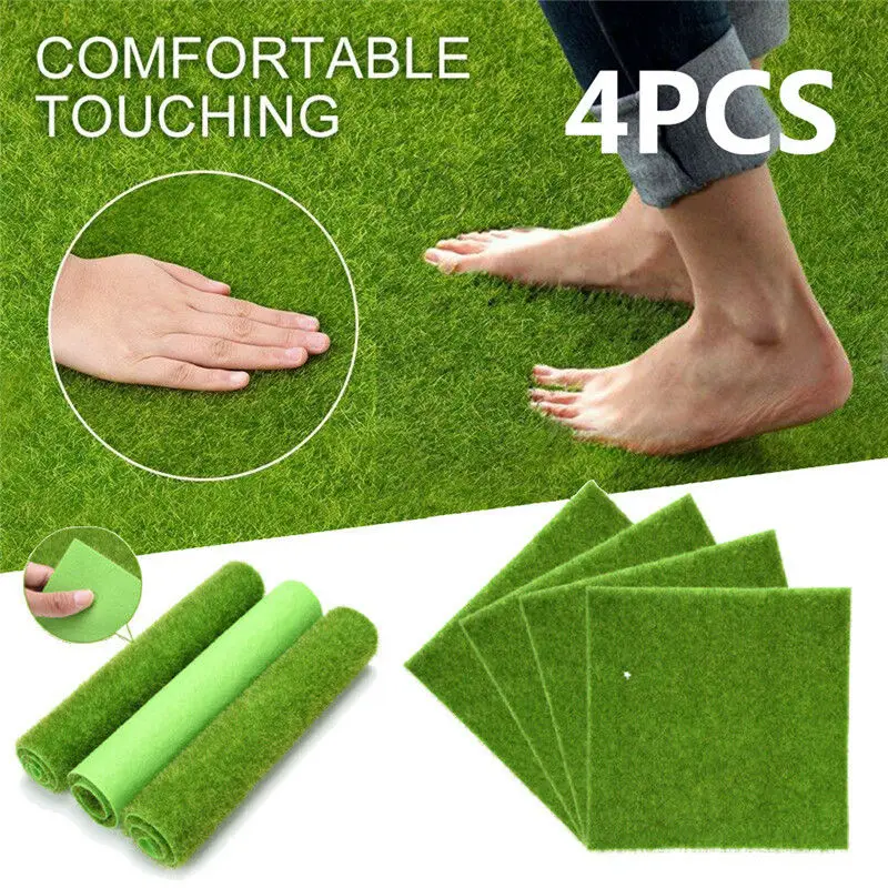 Fake turf 4 шт. имитирующий ложный мох поддельный дерн 30X30 см высезанный искусственный жареный снаружи трава для домашнего сада ковер erba sintetica@ 25 - Цвет: Fake turf
