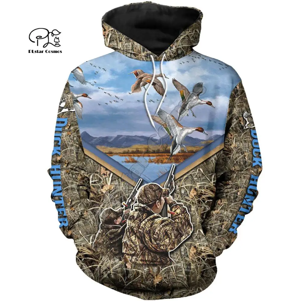 

PLstar Cosmos Duck Hunting Animal Hunter Camo Tattoo Dog Tracksuit Pullover Streetwear 3DPrint Men/Women Autumn Funny Hoodies B6