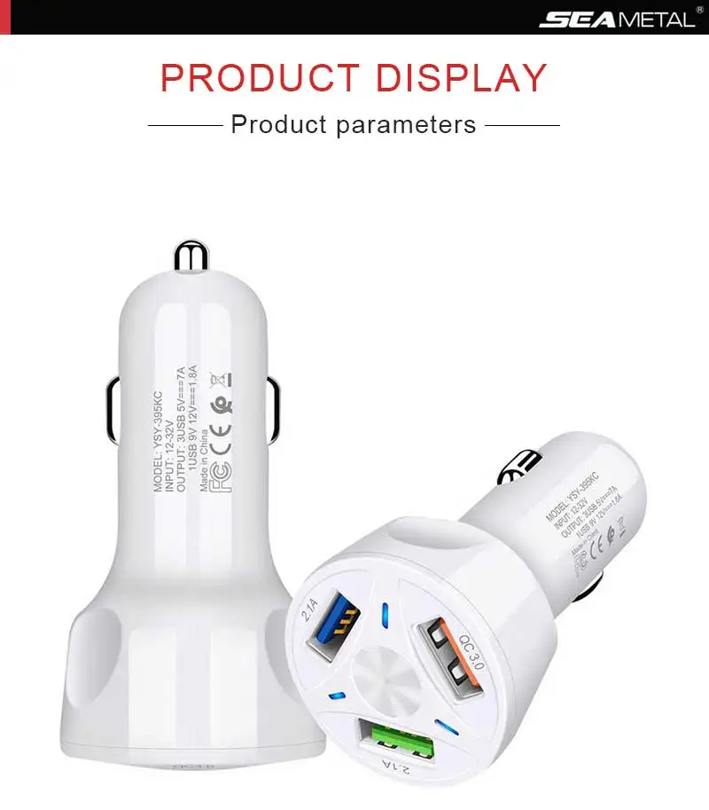 QC3.0 Cigarette Lighter Charger 3 USB Car Cigarette Lighter Socket 2.1A Fast Charging Car Socket Adapter USB Cigarette Lighter
