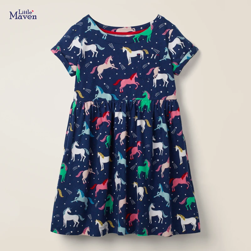 Little maven/2020 Новая летняя одежда для маленьких девочек Брендовое платье детские