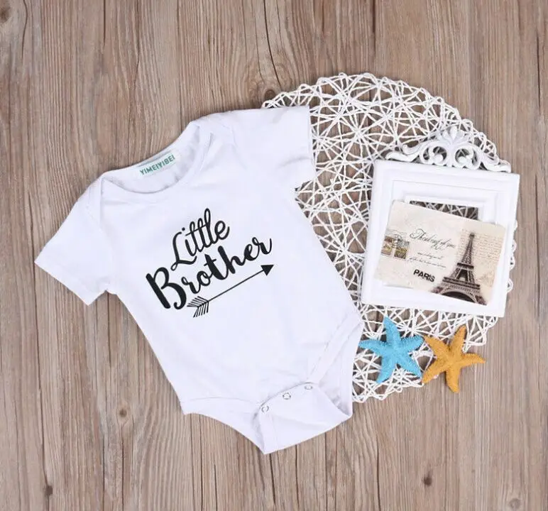 Summer Big Sister Little Brother Family Matching Toddler Kids Baby Boys Little Brother Romper Girls Big Sister Tshirt