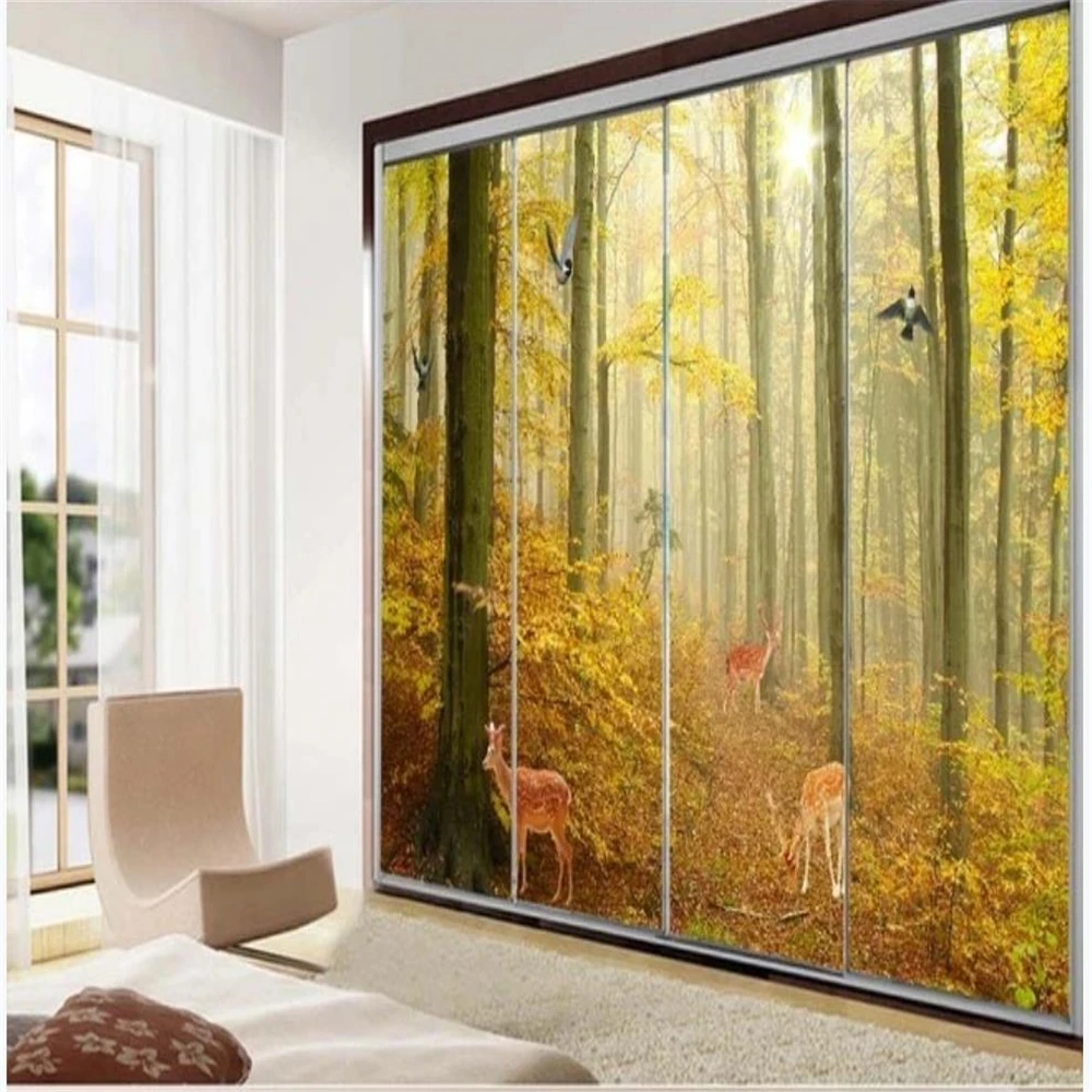 Современный простой лесной пейзаж лес обои фоновая стена 3d | Строительство и