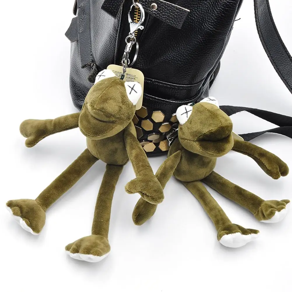 

Pluff Funny Cartoon Frog Plush Keychains Rings Key Holder Porte Clef Pendant Soft Stuffed Animal TOY Kids From 0 To 3 Years Old