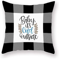 asamour christmas buffalo plaids quotes pillow covers baby outside xmas greetings words decorative super soft