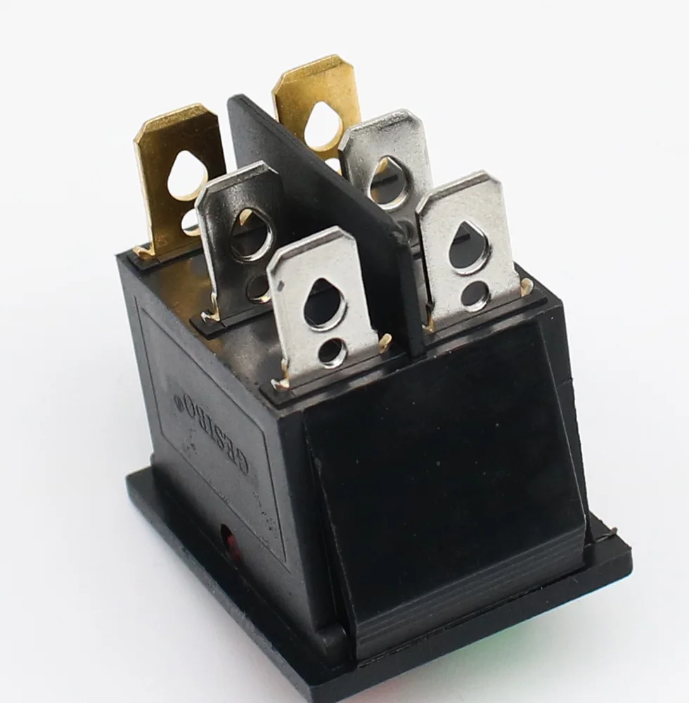1 шт. Двухкнопочный клавишный выключатель 31*25 мм 6 контактов 2/3 позиций питания