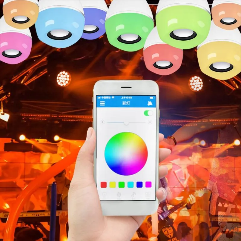 Bluetooth беспроводной умный светодиодный светильник лампа динамик RGB E26 базовый цвет