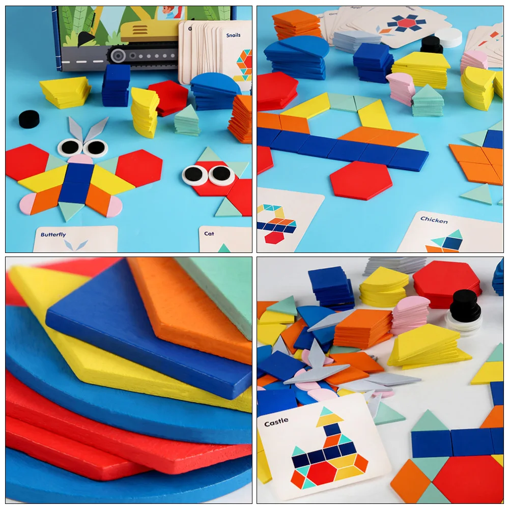 

1Set Kids Geometric Tangram Funny Educational Plaything Creative Colorful