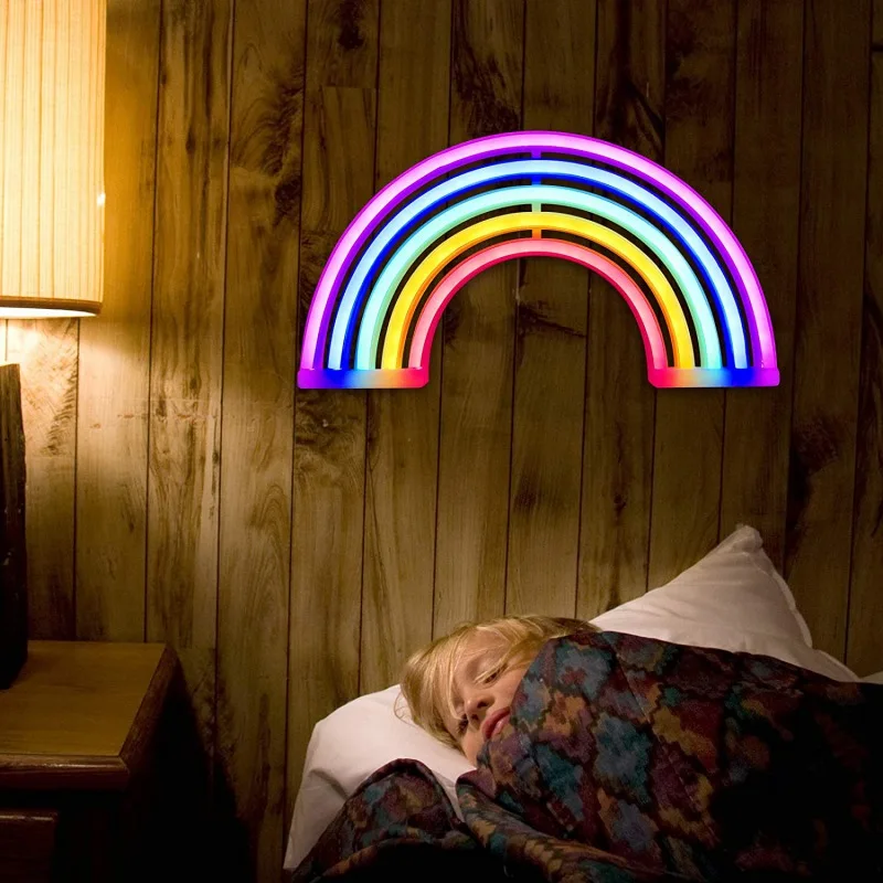 Радуга Украшения LED Цветной лампа день рождения мероприятие вечеринка украшения
