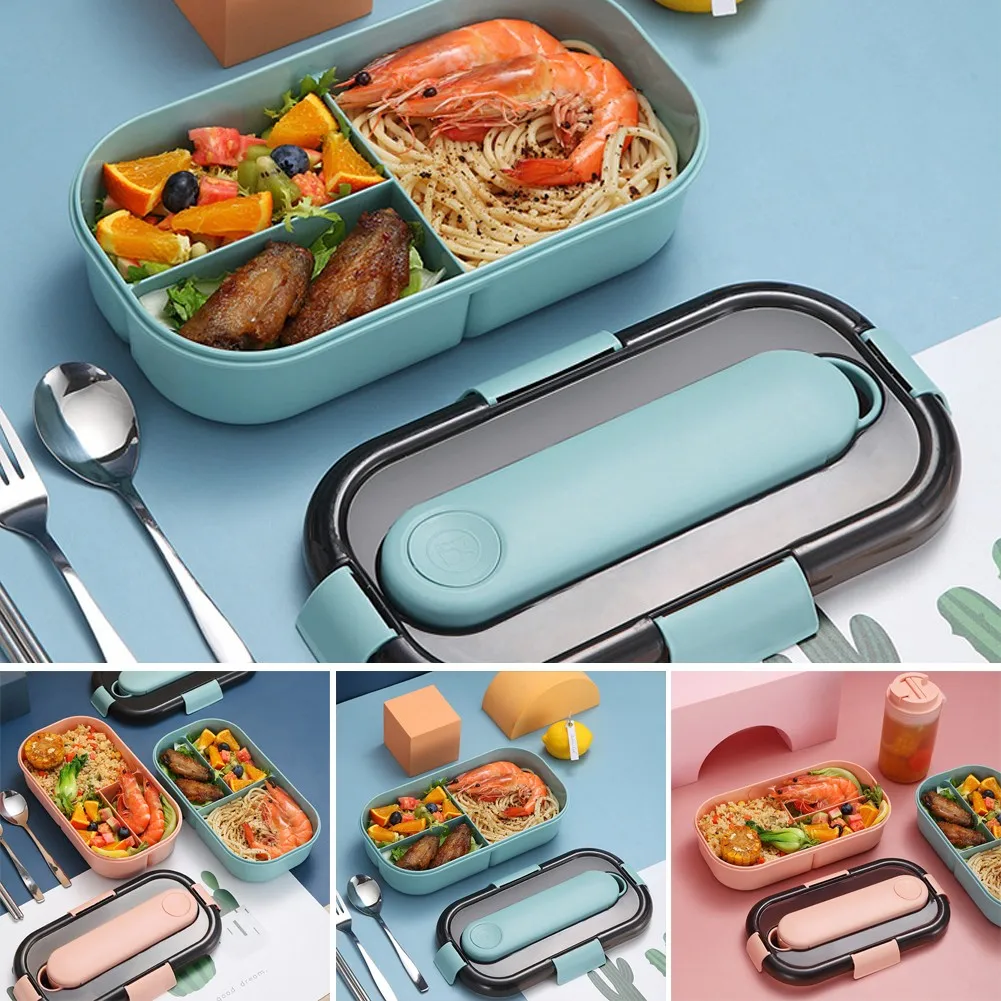 

1200ml Portable Children's Bento Box Leakproof Food Container Storage Box Food Grade Material Bento Box Can Microwave Heating