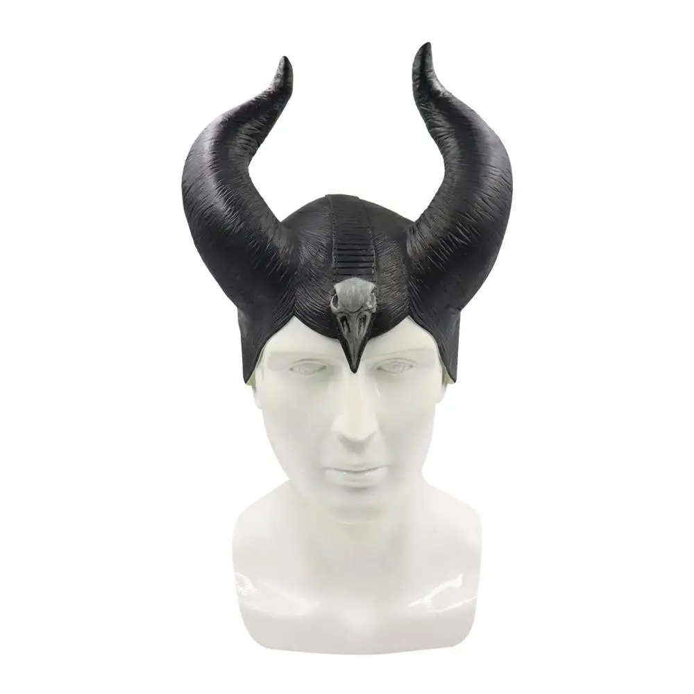 Maleficent: Маскарадная маска любовницы злой, шлем королевы рога, Детские латексные маски для взрослых, вечерние маскарадные костюмы для Хэллоуина