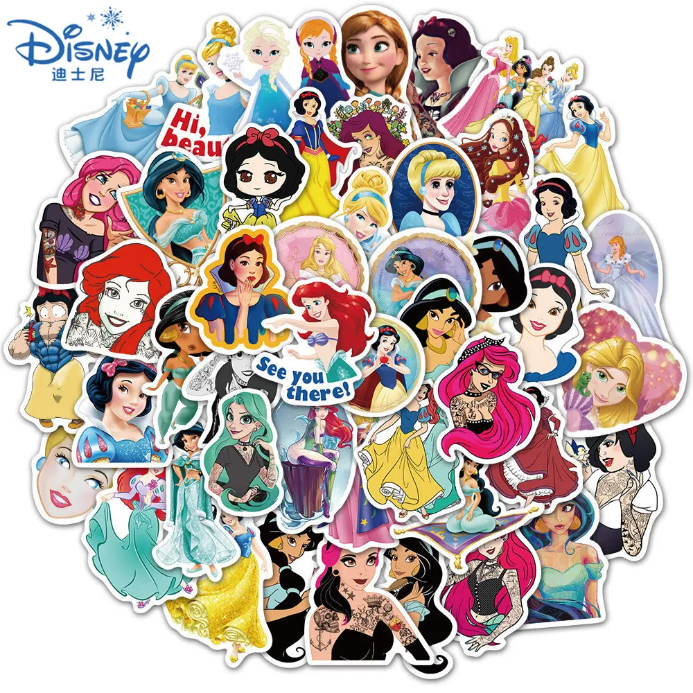 10 Вт 30 50 шт. Disney наклейки с картинками принцесс для девочек героями мультфильмов