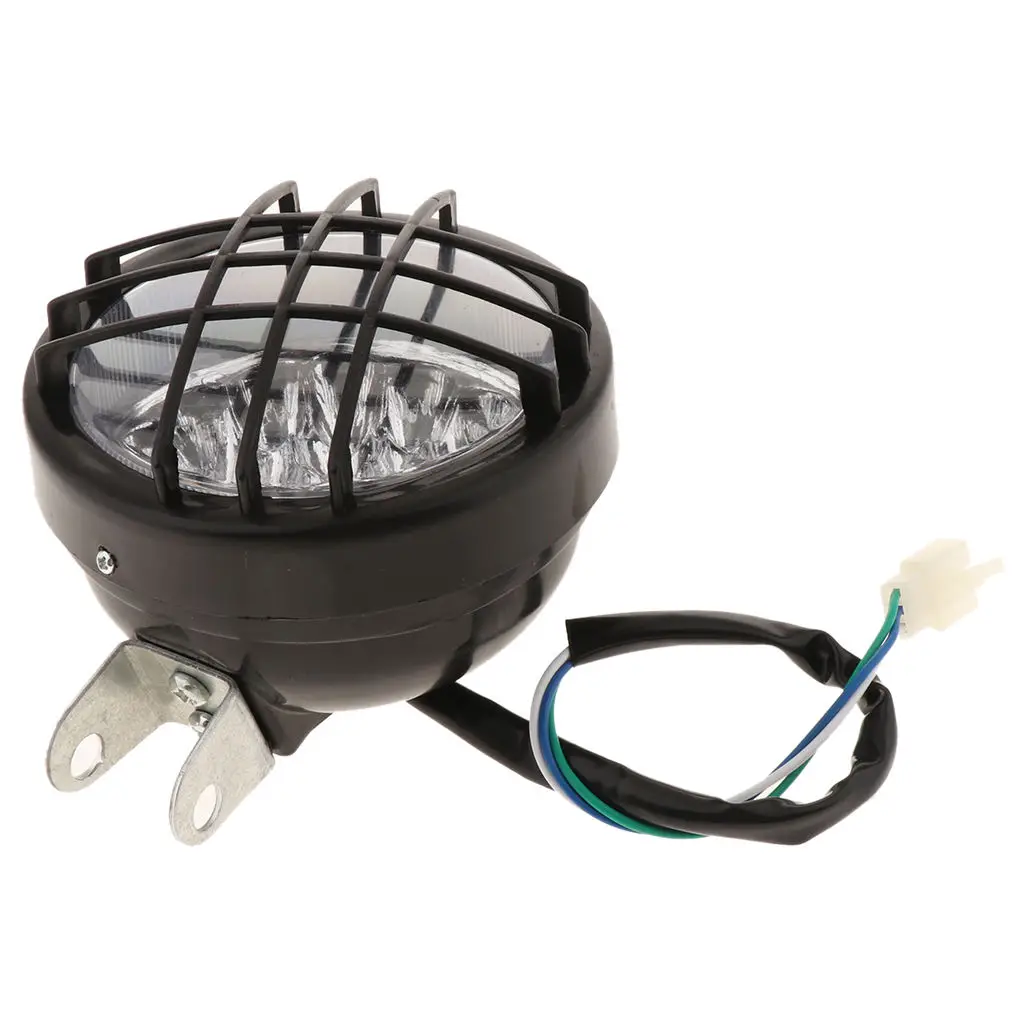 

Universal Motorcycle Grid Headlight 12V LED Super Bright Waterproof Spot Light Headlamp with Wire