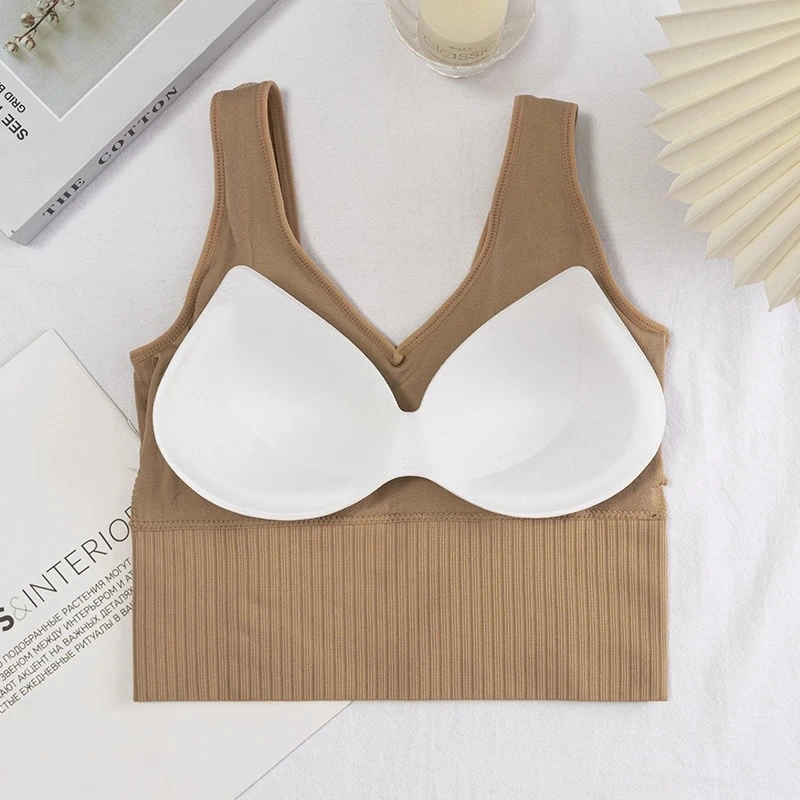 

New Sexy Push UP Bra Woven Wrapped Top Underwear V-Tie Bra Pad Wireless Sports Bra 2020