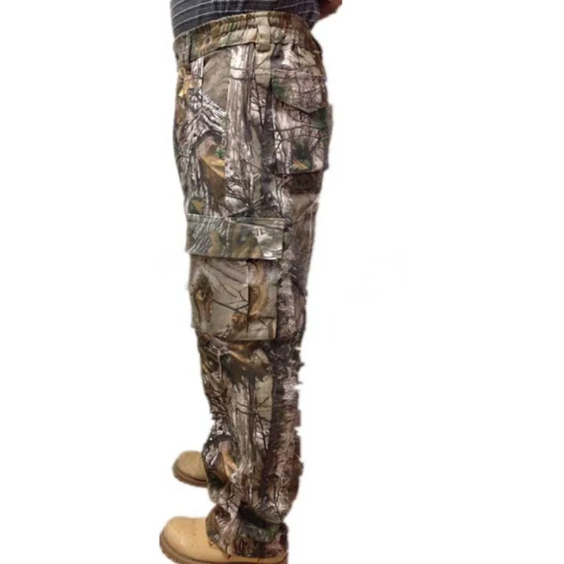 Профессиональный натуральный хлопок Realtree Камуфляж Охота Брюки для охоты