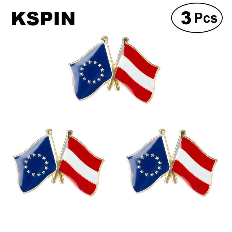 EU & Austria Frendship Lapel Pin Brooches Pins Flag badge Brooch Badges | Украшения и аксессуары