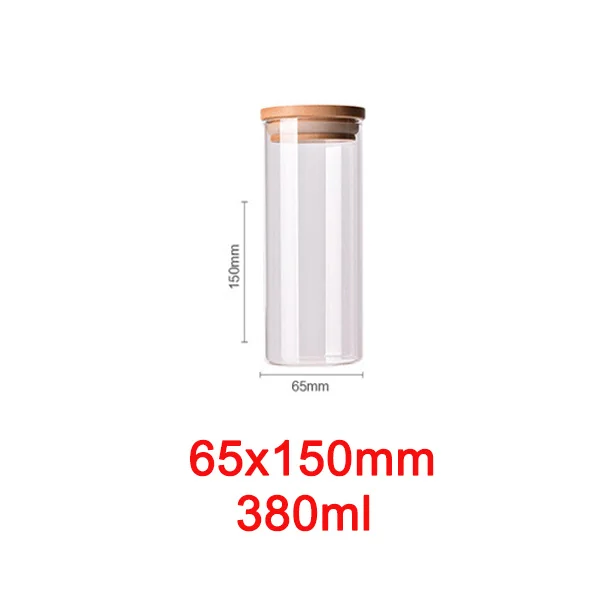 65x150mm Стеклянная бутылка для хранения пищевых продуктов канистра для кухонных контейнеров банка с крышкой коробки специй Чай вакуумные крышки сахара миска-контейнер - Цвет: 65x150mm